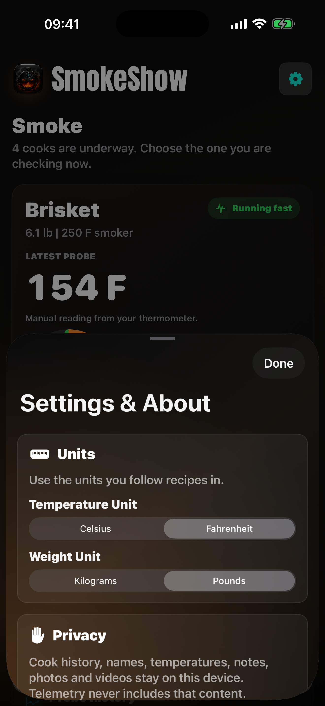 Settings units screenshot preview
